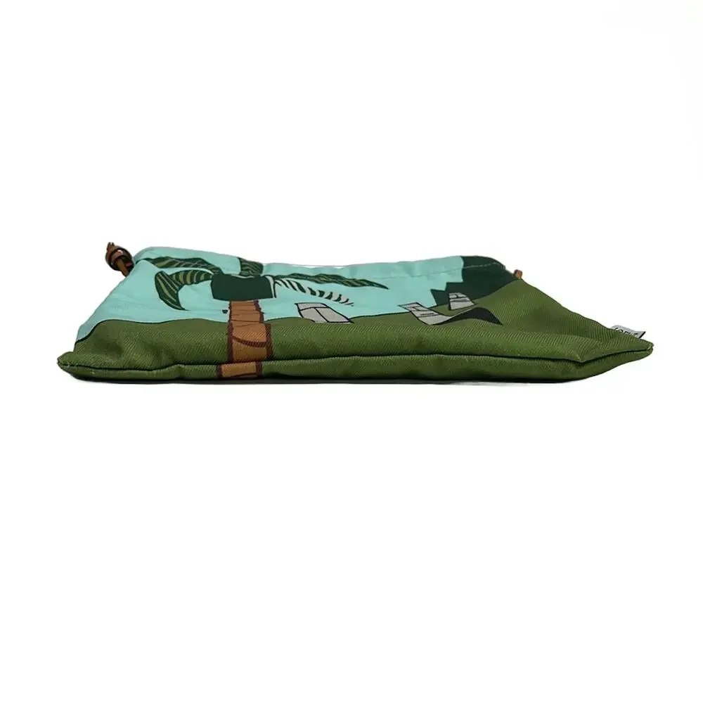 Loewe Drawstring Pouch Light Green Multi Canvas Leather
